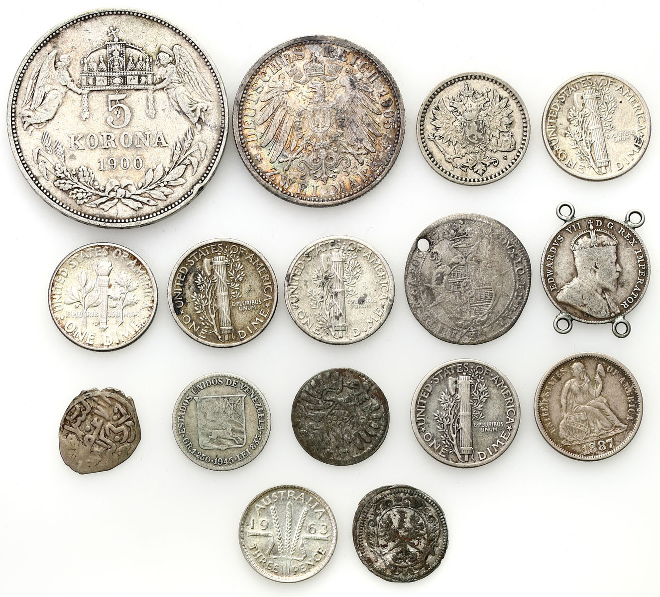 Świat - USA, Boliwia, Kanada, Finlandia, Austria, Niemcy, Australia, zestaw 16 monet